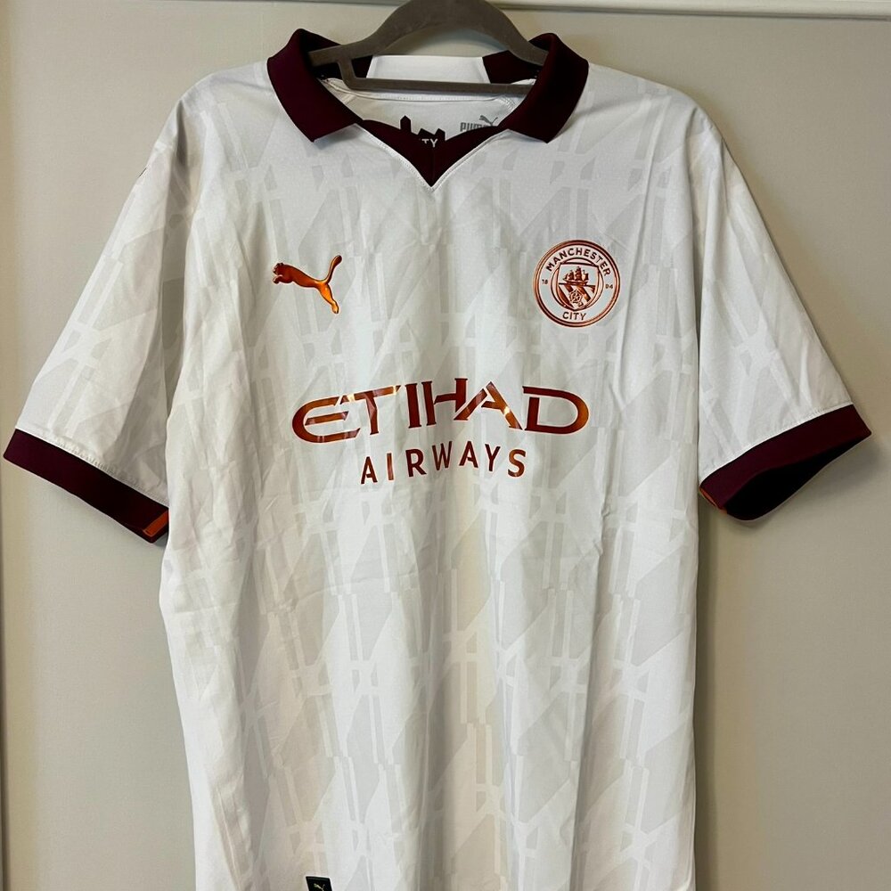 PUMA Men's Soccer Manchester City 23/24 Away Jersey Authentic